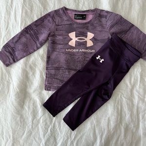 Baby girl under armour outfit. Sweater and leggings. Size 18 months.